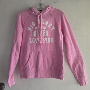 PINK Victoria's Secret Small GUC Pink Hoodie Sweater with White Logo Accents